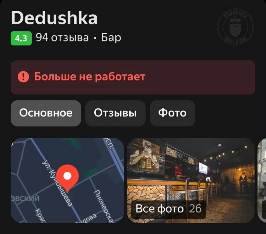 А что с заведением DEDUSHKA стало после программы?